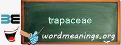 WordMeaning blackboard for trapaceae